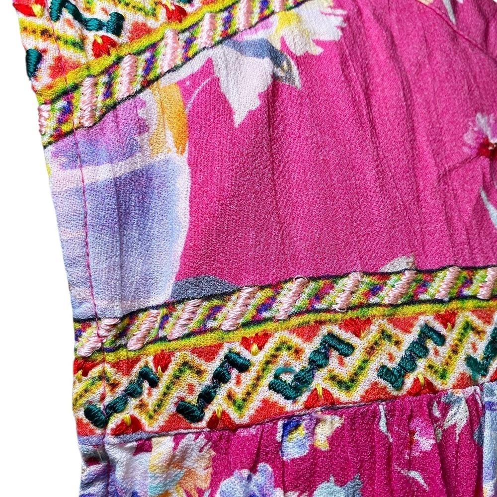 Vineet Bahl Vibrant Floral Sleeveless Blouse - Pink Multicolor - Picture 5 of 15